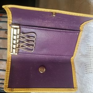 Louis Vuitton EPI Leather 4" Length Yellow Wallet Button top Closure well loved